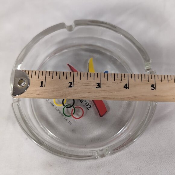 Barcelona Olympics 1992 Glass Ashtray COOB Italy Souvenir Vintage Spain Games - Picture 6 of 7